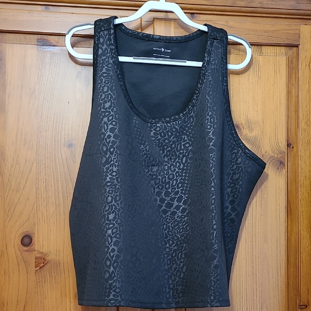 Active Zone Black Fitted Sleeveless Crop Top